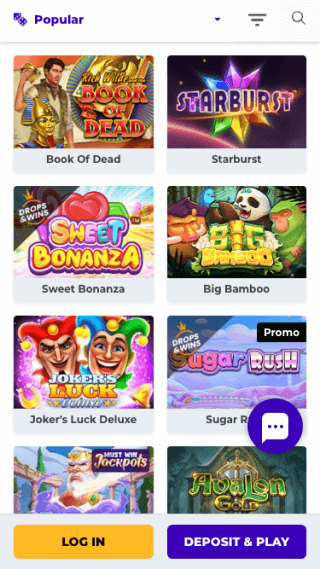 Boost Casino website screenshot mobile