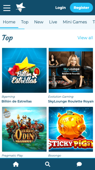 Casino Estrella website screenshot mobile