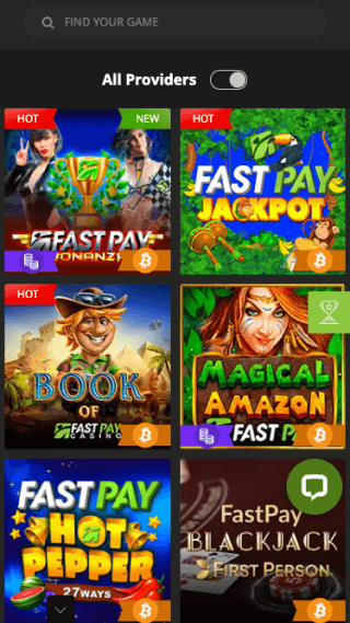 Fastpay Casino website screenshot mobile