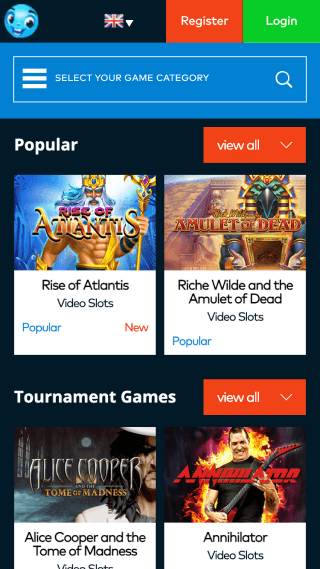 Fun Casino website screenshot mobile