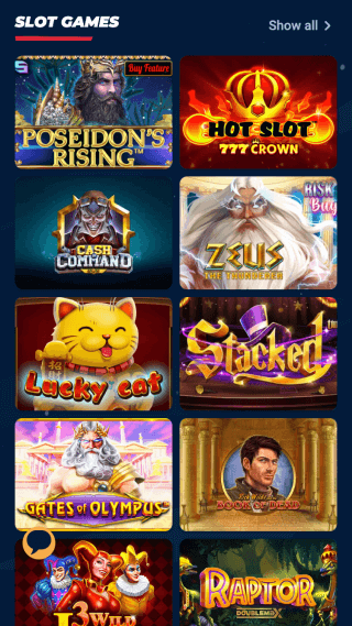 Jupi Casino website screenshot mobile