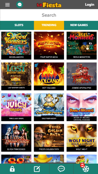 La Fiesta Casino website screenshot mobile
