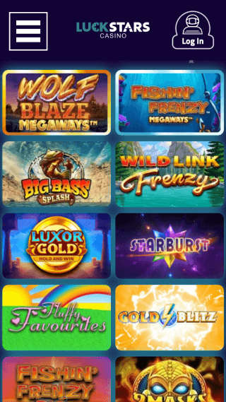 Luckstars Casino website screenshot mobile