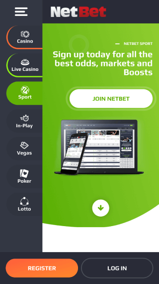 NetBet website screenshot mobile