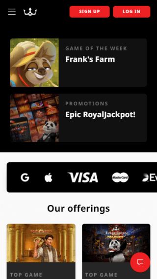 Royal Panda website screenshot mobile