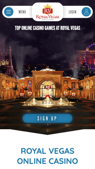Royal Vegas website screenshot mobile