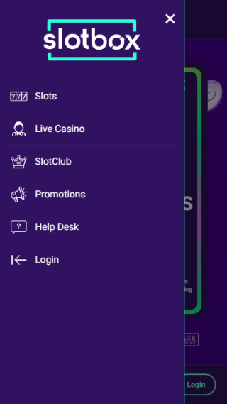Slotbox website screenshot mobile