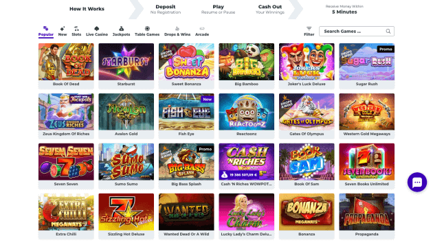 Boost Casino website screenshot desktop