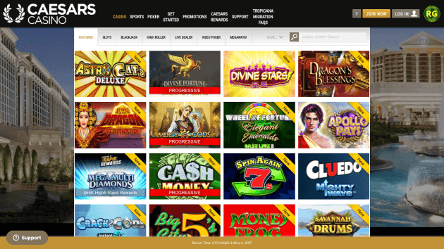 Caesars Casino website screenshot desktop