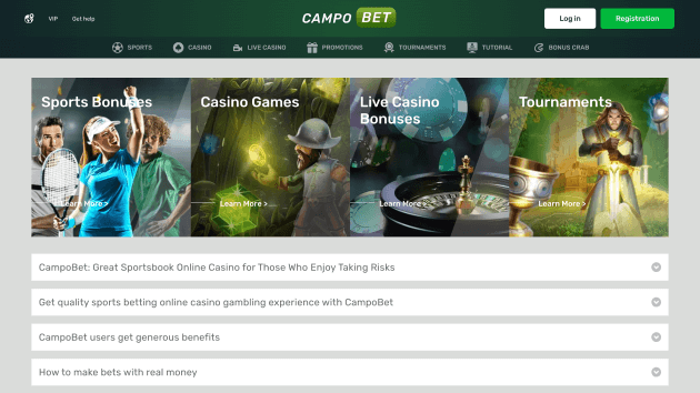 CampoBet website screenshot desktop