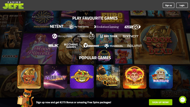 CasinoJEFE website screenshot desktop