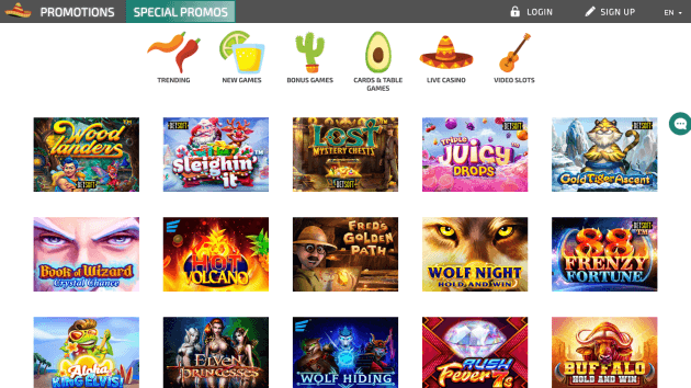 La Fiesta Casino website screenshot desktop